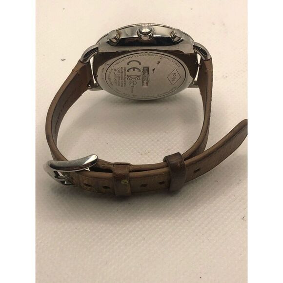 Fossil Q FTW1200 Women Brown Leather Analog Silver Dial Hybrid Smart Watch HK404 - Picture 9 of 9